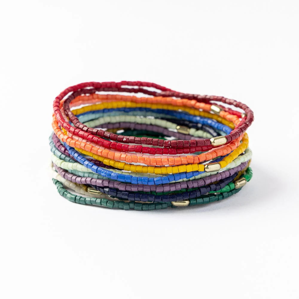 Chelsea 18 Strand Luxe Beaded Stretch Bracelet Set