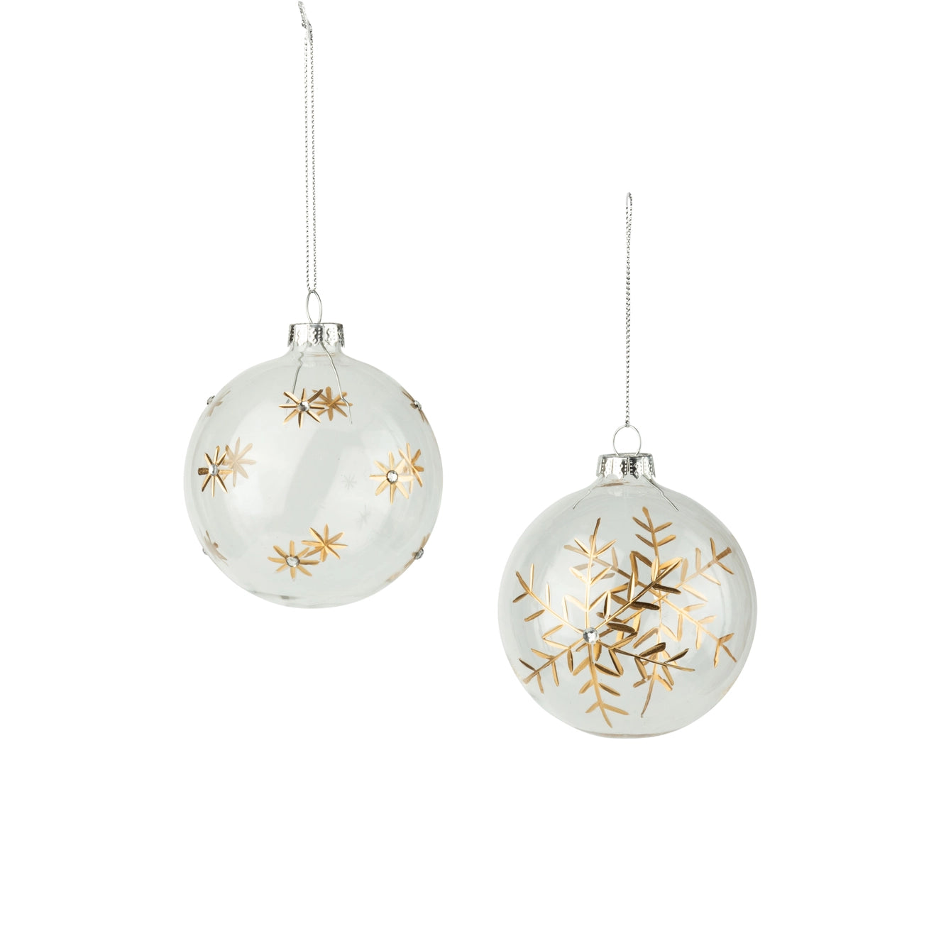 Clear Ball Ornament With Gold Star