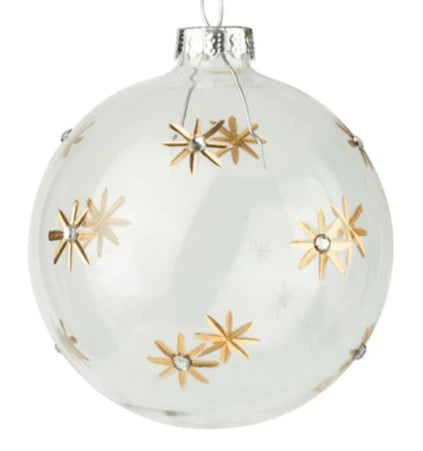 Clear Ball Ornament With Gold Star