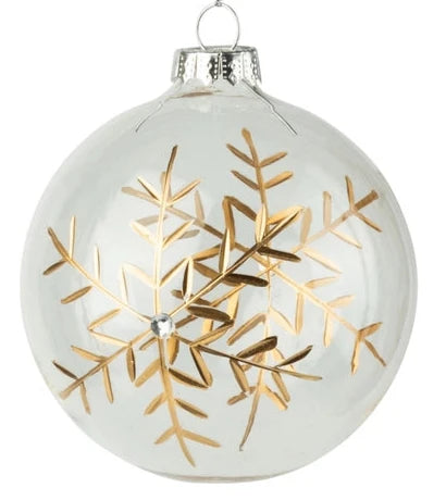 Clear Ball Ornament With Gold Star