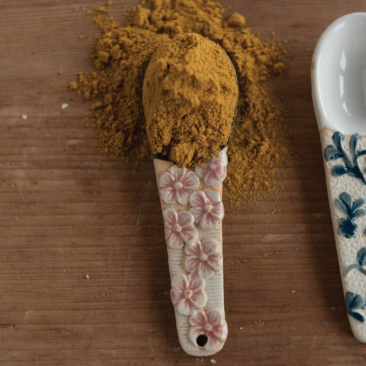 Hand-Painted Spoon with Floral Handle