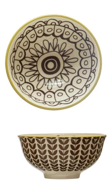 Stoneware Bowl With Pattern