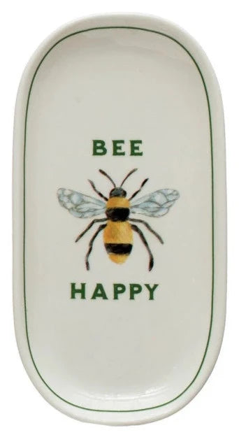 Stoneware Plates Bee Happy