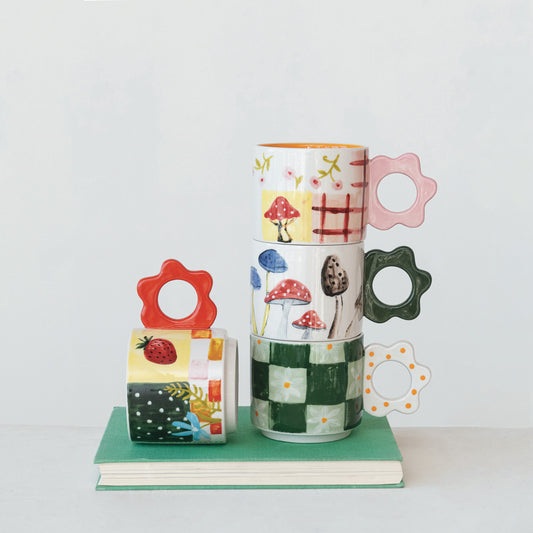 Hand-Painted Stoneware Mug