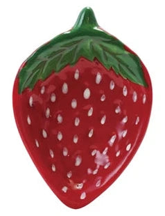 Hand-Painted Ceramic Strawberry Shaped Dish