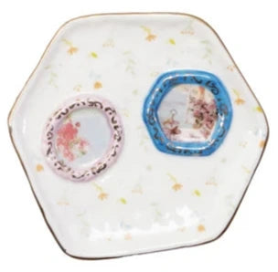 Hand-Painted Dish with Gold Electroplating