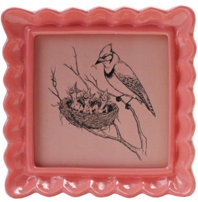 Resin Ruffled Photo Frame Salmon