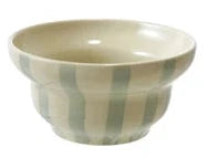 Hand-Painted Stoneware Striped Bowl