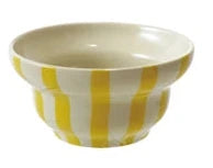 Hand-Painted Stoneware Striped Bowl