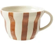 Hand-Painted Stoneware Striped Mug
