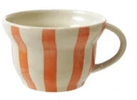 Hand-Painted Stoneware Striped Mug