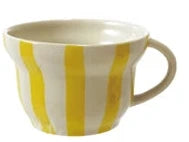 Hand-Painted Stoneware Striped Mug