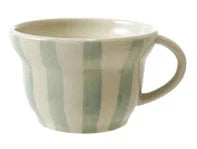 Hand-Painted Stoneware Striped Mug