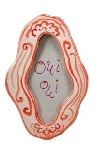 Hand-Painted Stoneware Mini Photo Frame Magnet