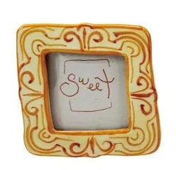 Hand-Painted Stoneware Mini Photo Frame Magnet