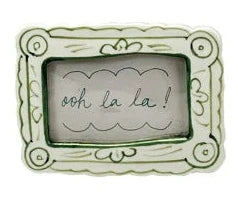 Hand-Painted Stoneware Mini Photo Frame Magnet