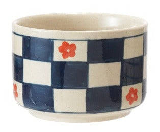Hand-Painted Stoneware Bowl With Pattern