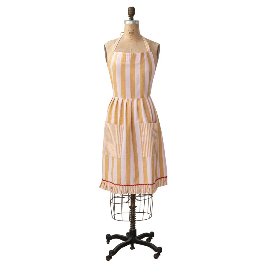 Woven Cotton Striped Apron