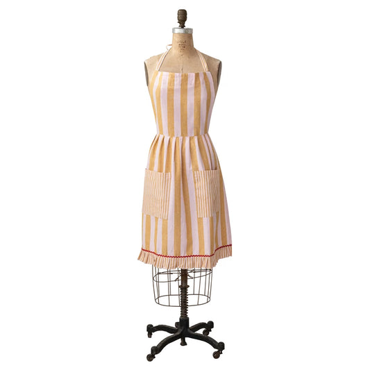 Woven Cotton Striped Apron