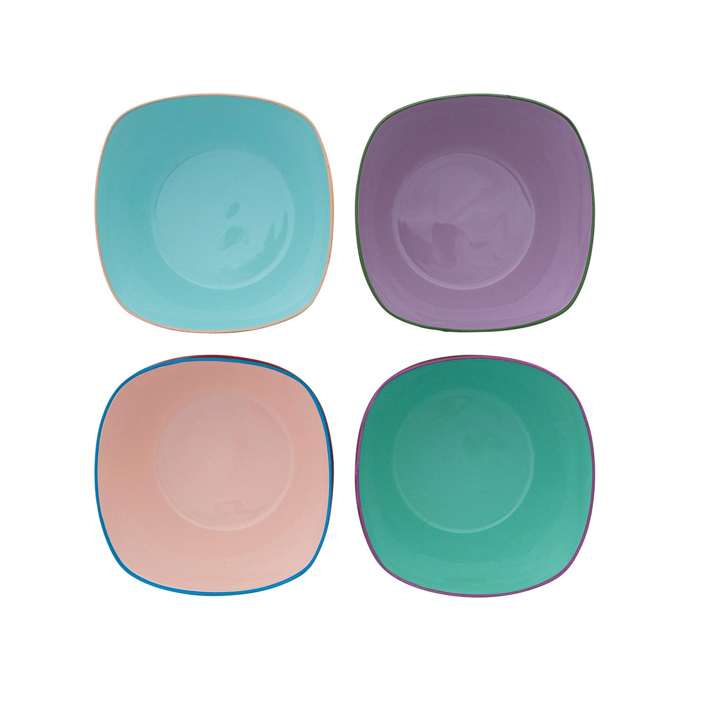 Enameled Stainless Steel Bowl with Colored Edge