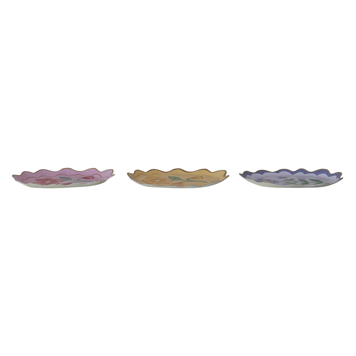 Enameled Metal Scalloped Tray