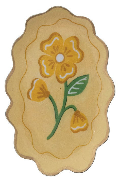 Enameled Metal Scalloped Tray