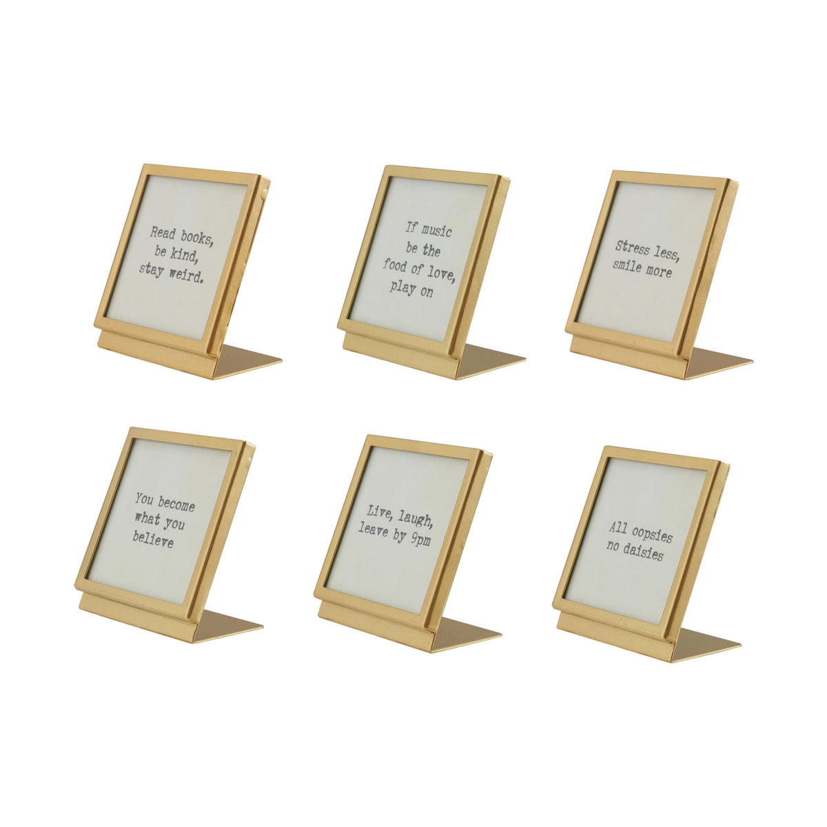Metal & Glass Frame with Easel & Saying