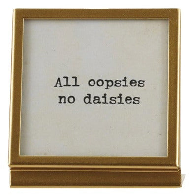 Metal & Glass Frame with Easel & Saying