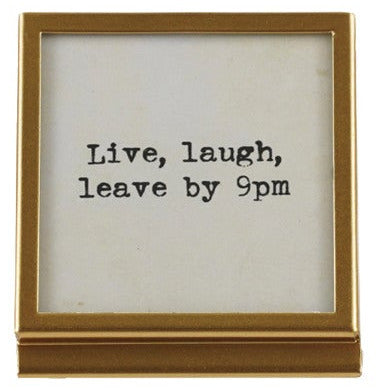 Metal & Glass Frame with Easel & Saying