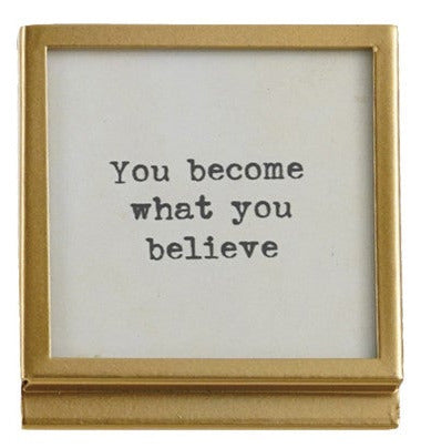 Metal & Glass Frame with Easel & Saying