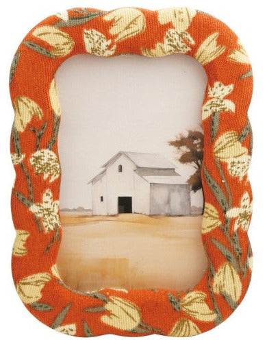 Fabric Photo Frame with Floral Pattern