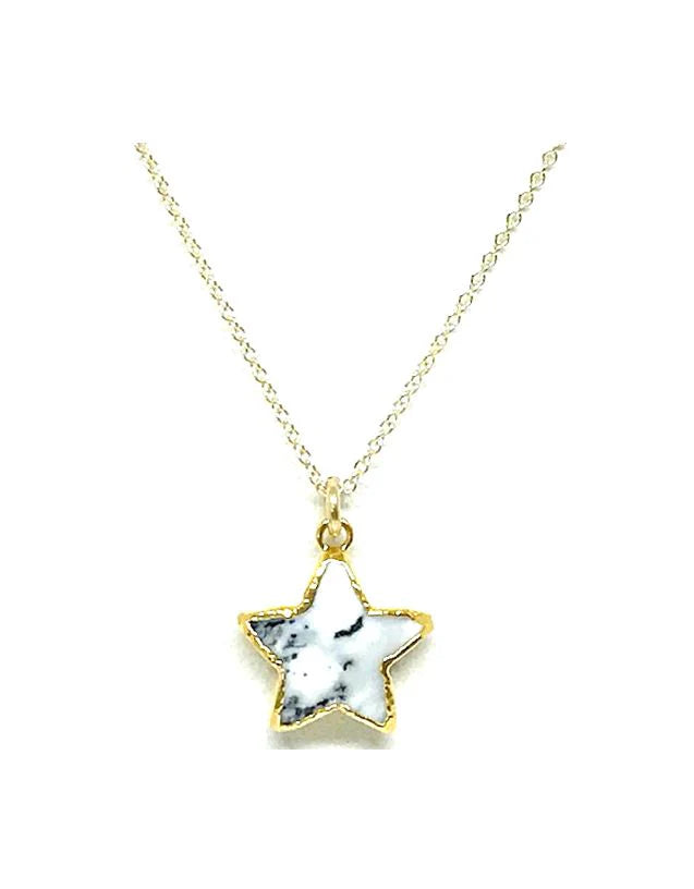 Electroform Gemstone Star Necklace