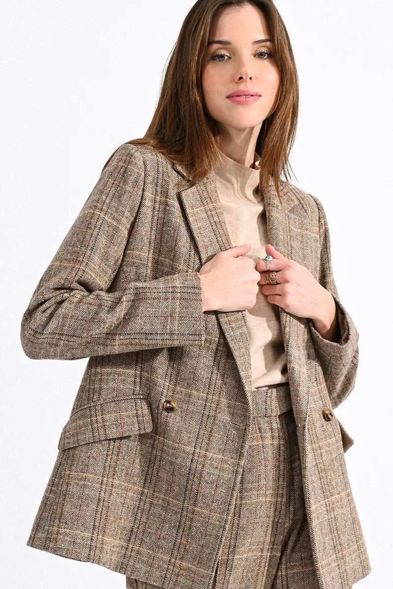Molly Bracken Double-Breasted Prince Of Wales Blazer