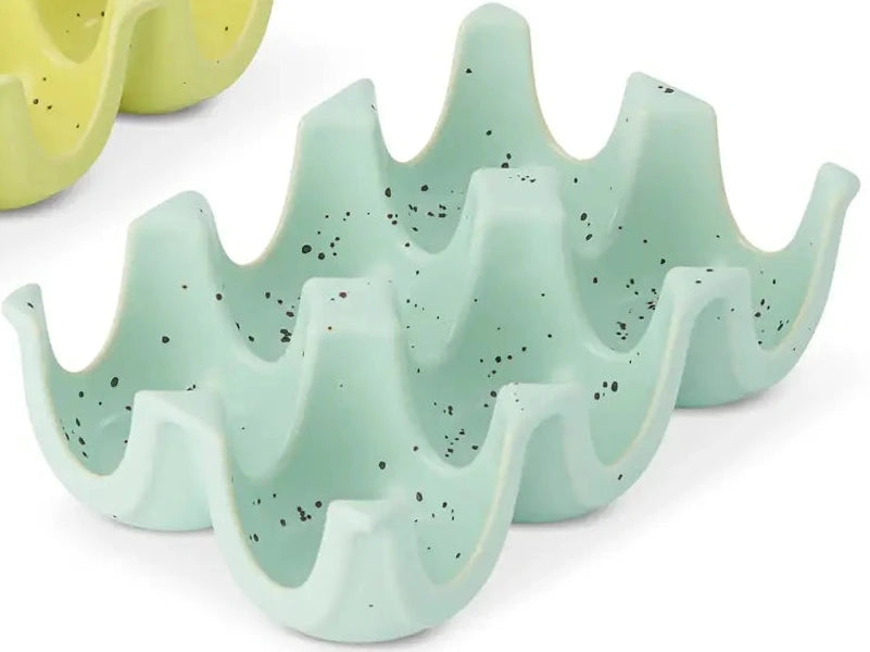 6 Section Speckled Ceramic Egg Tray
