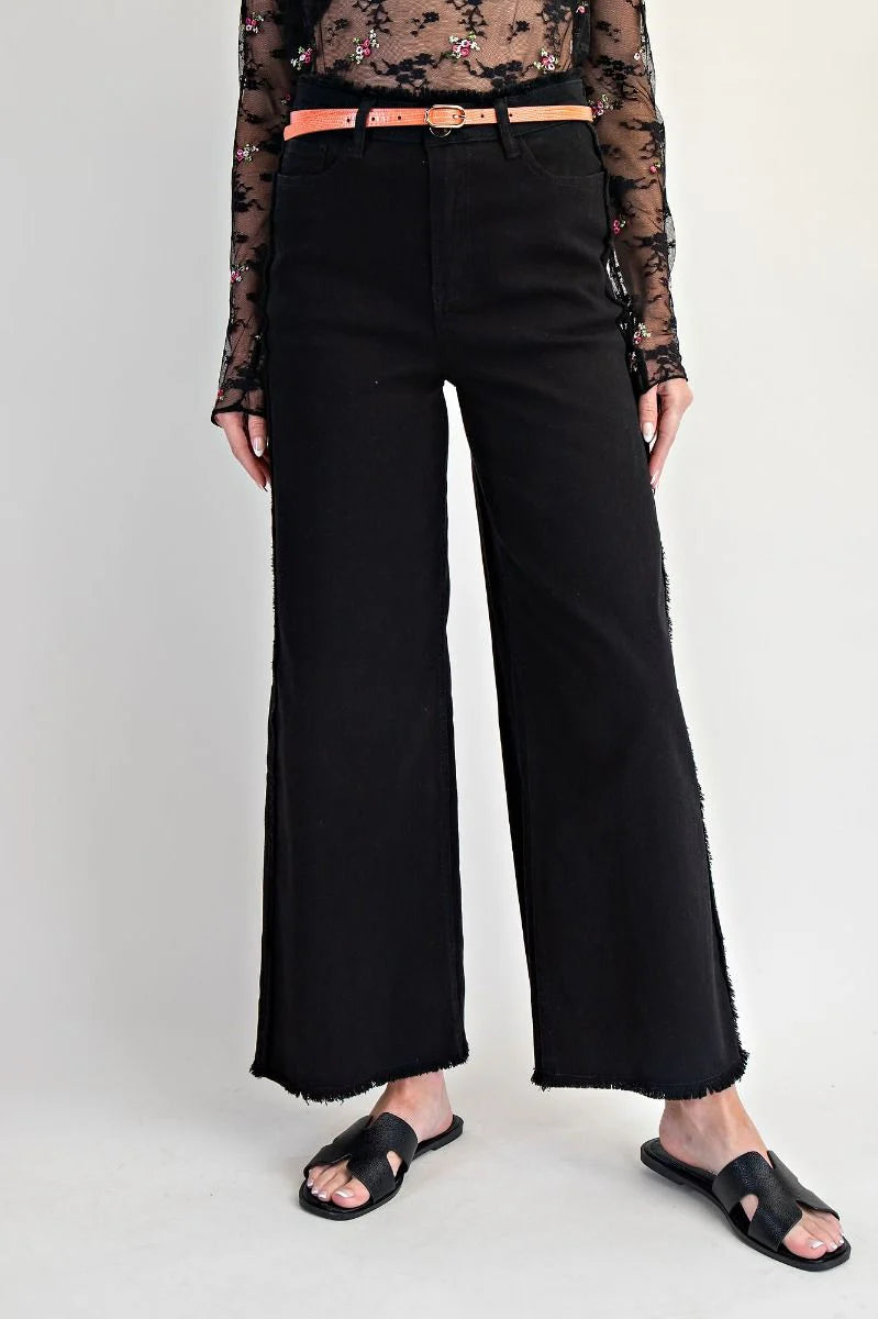 Easel Self Fray Washed Stretch Twill Pants
