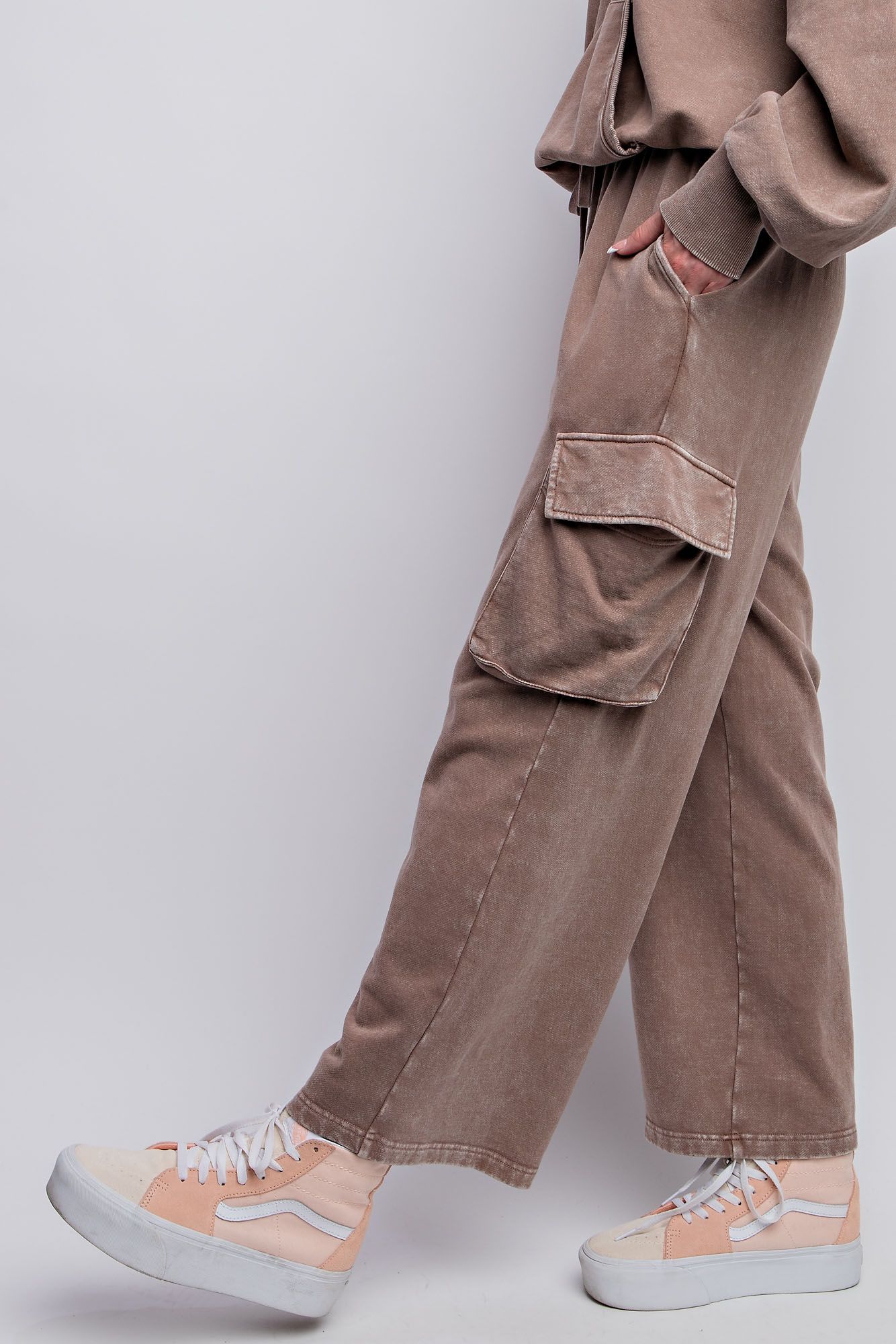 Easel Mineral Washed Terry Knit Pant