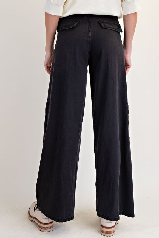 Easel Washed Denim Straight Pants