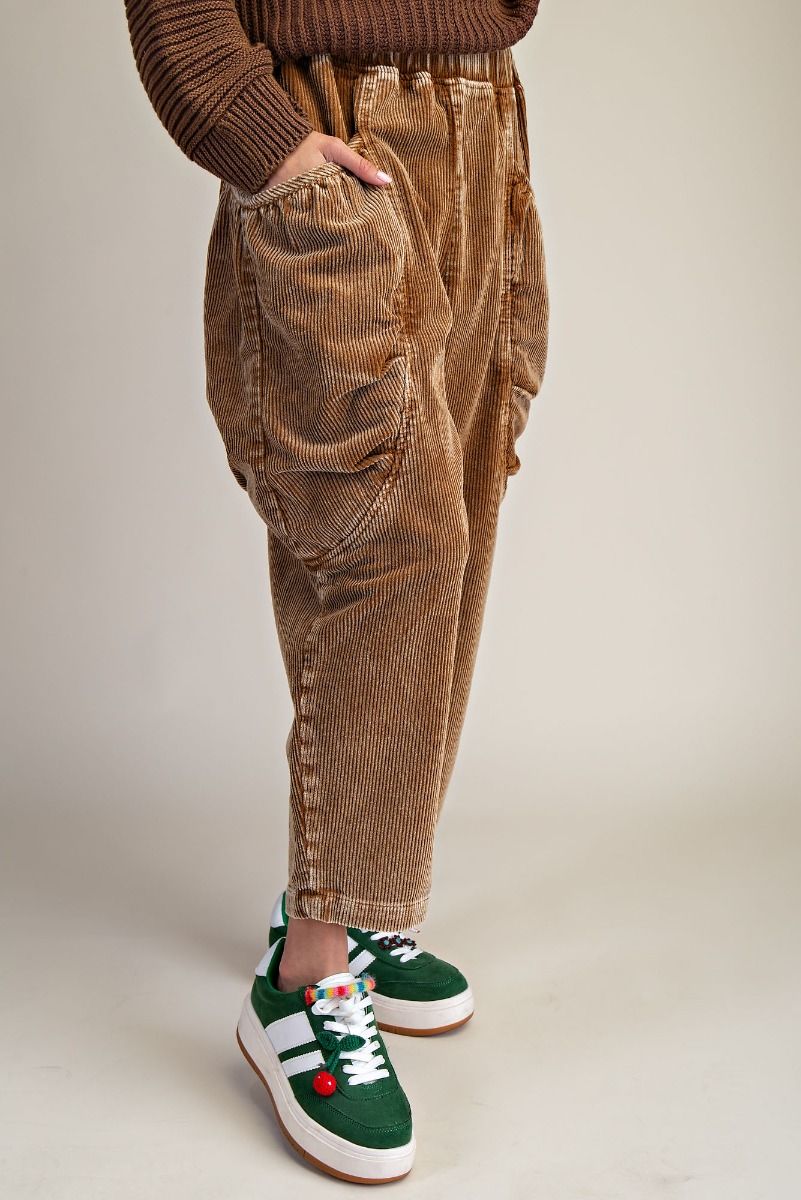Easel Washed Corduroy Barrel Pants