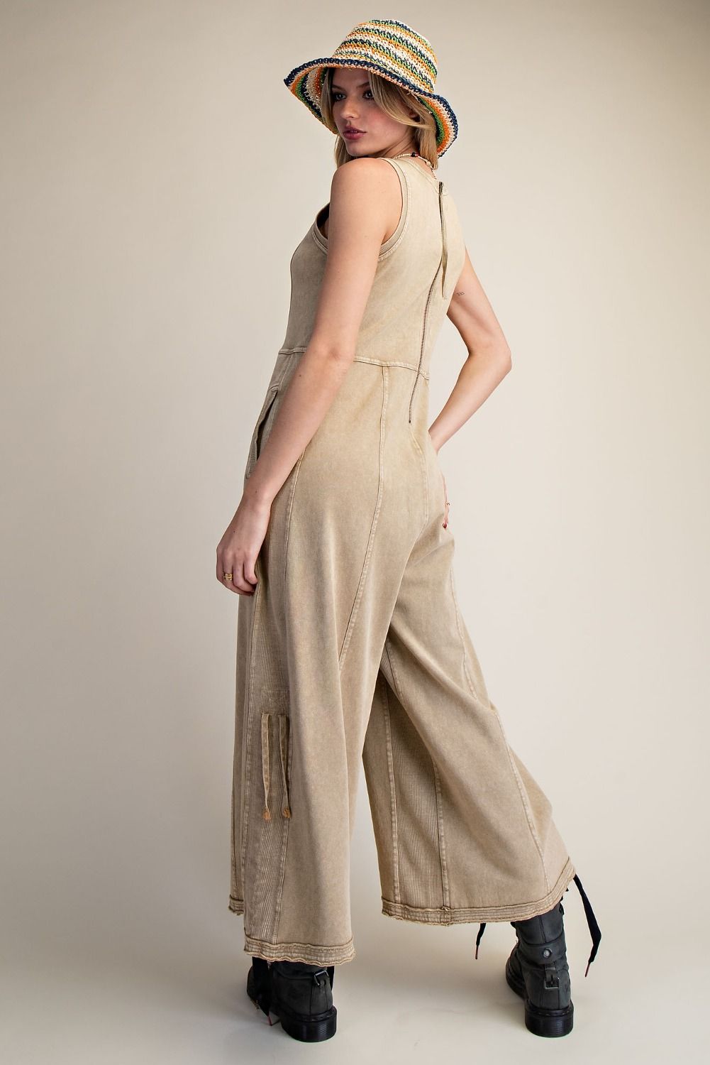 Easel Washed Terry Jumpsuit