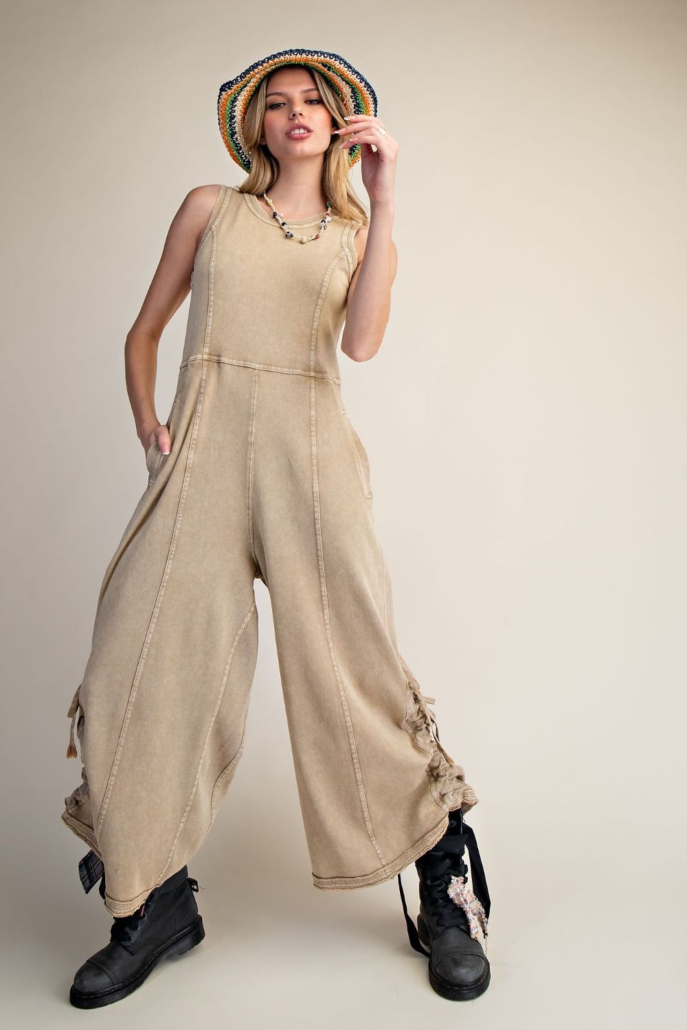 Easel Washed Terry Jumpsuit
