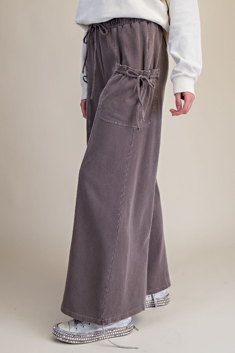 Easel Mineral Washed Terry Knit Pants
