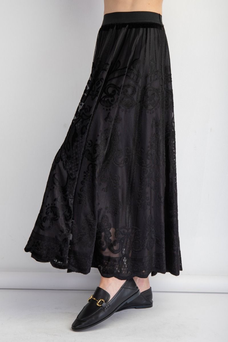 Easel Burnout Maxi Skirt