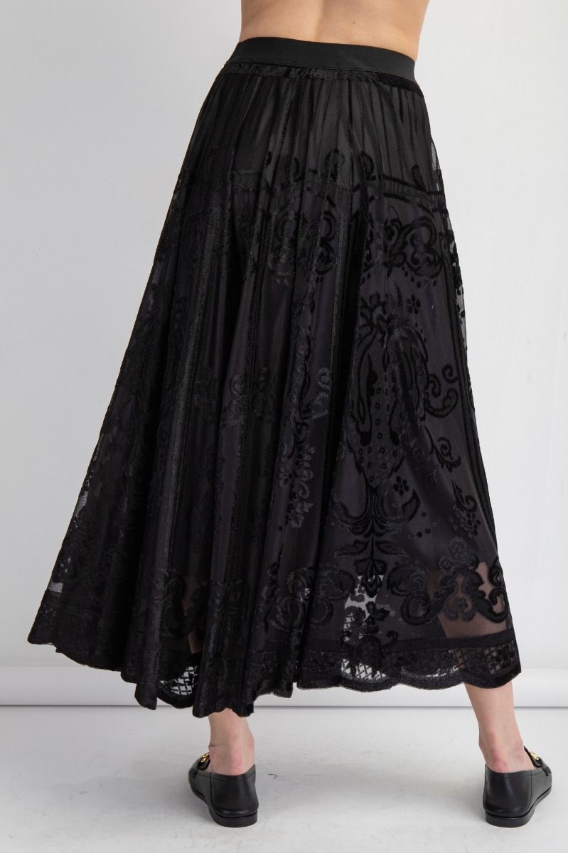 Easel Burnout Maxi Skirt