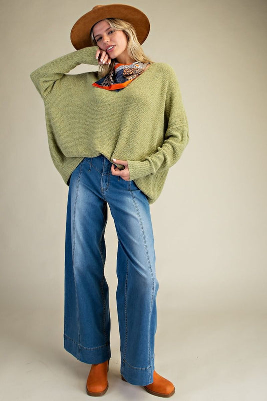 Easel Washed Stretch Denim Pants
