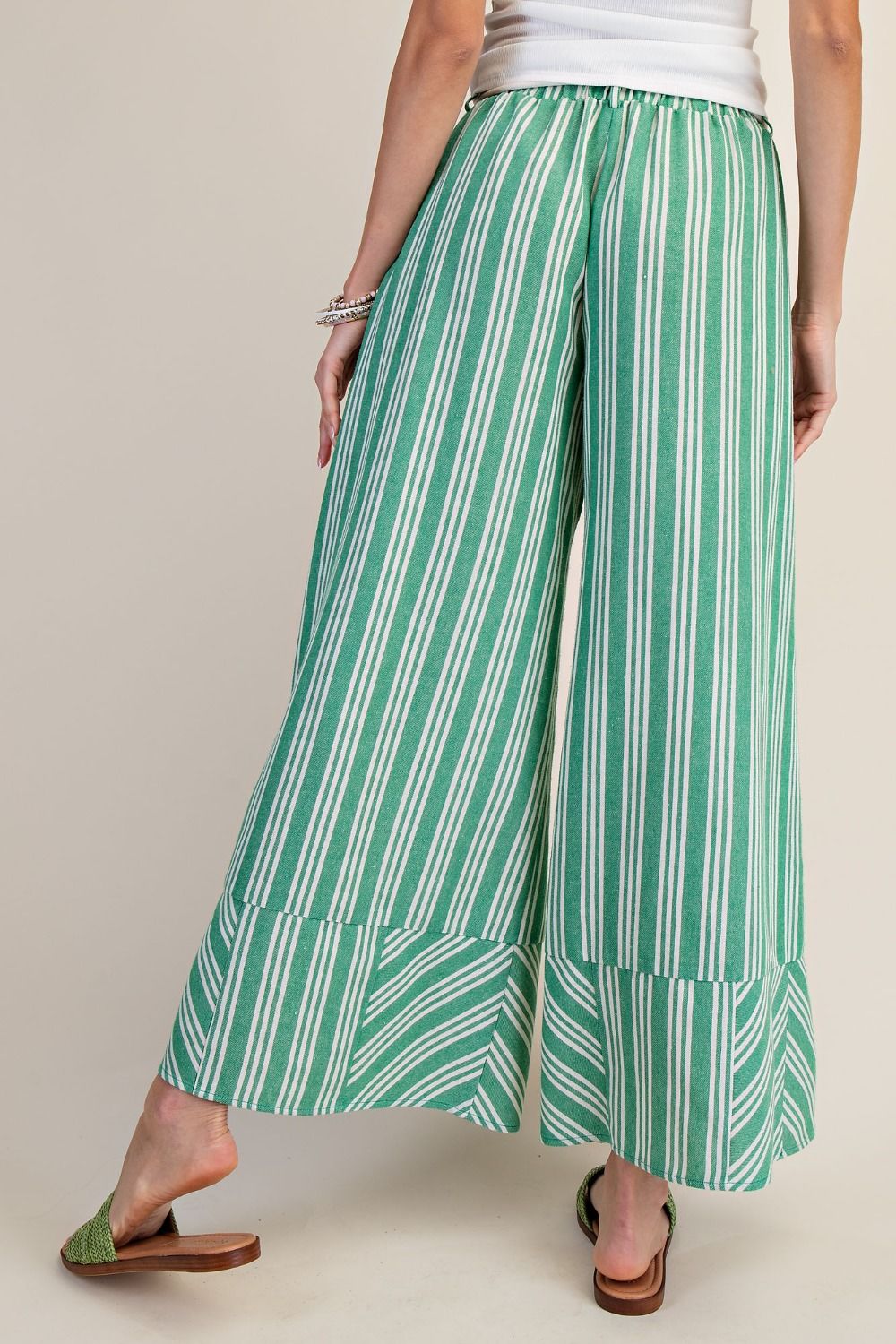 Easel Stripe Linen Washed Palazzo Pants