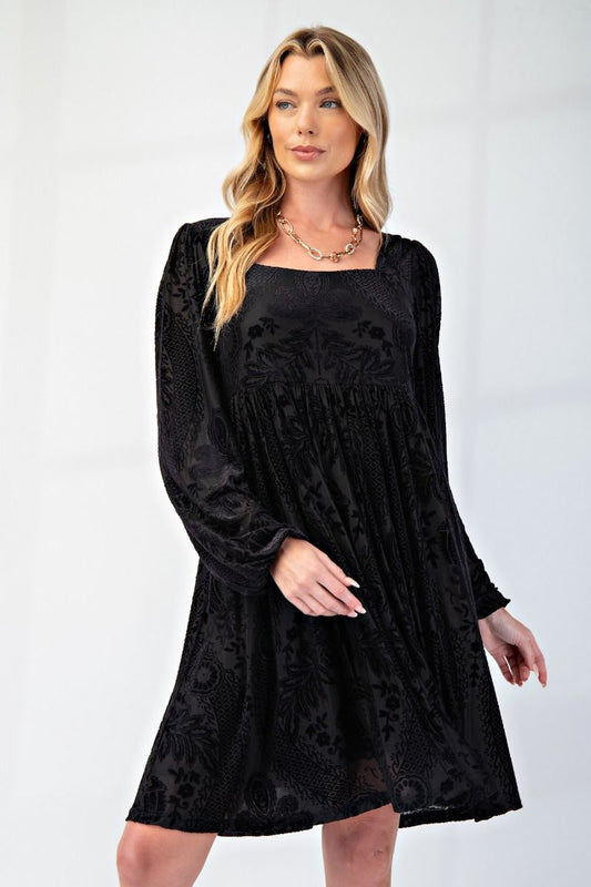 Easel Burnout Velvet Dress