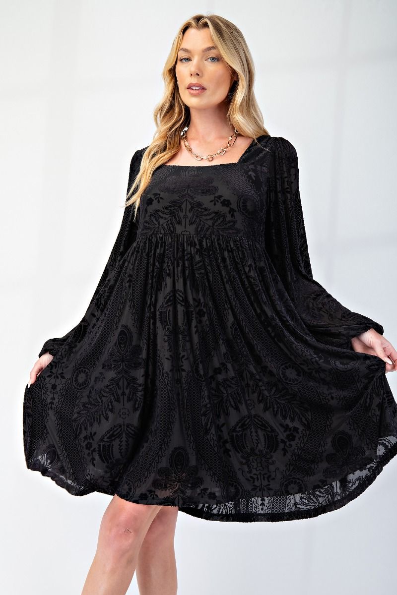 Easel Burnout Velvet Dress