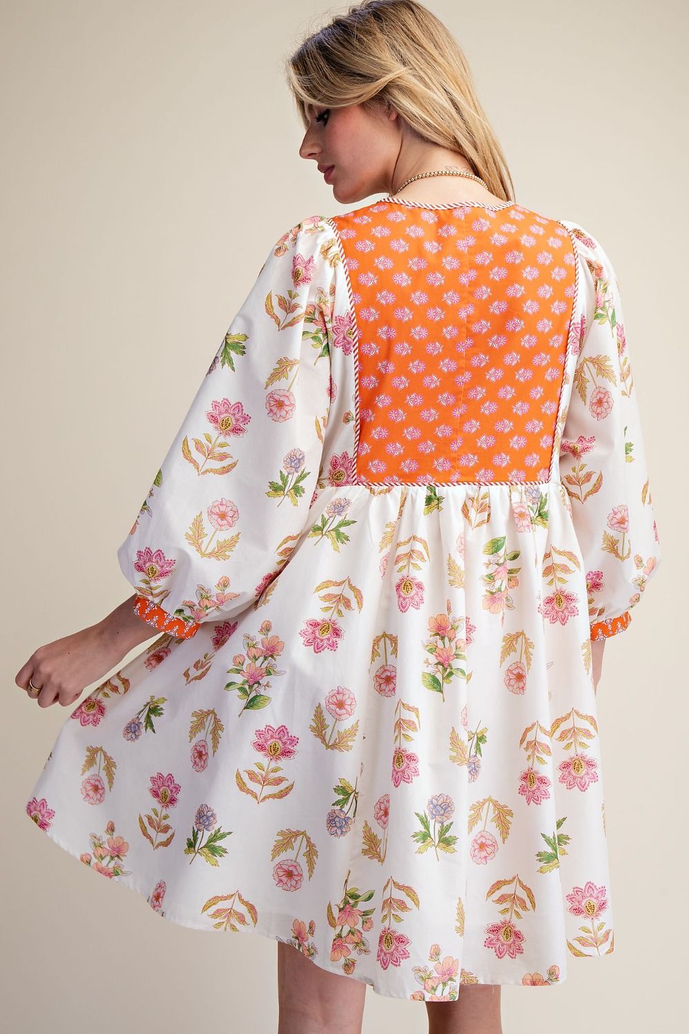 Easel Printed Poplin Dress