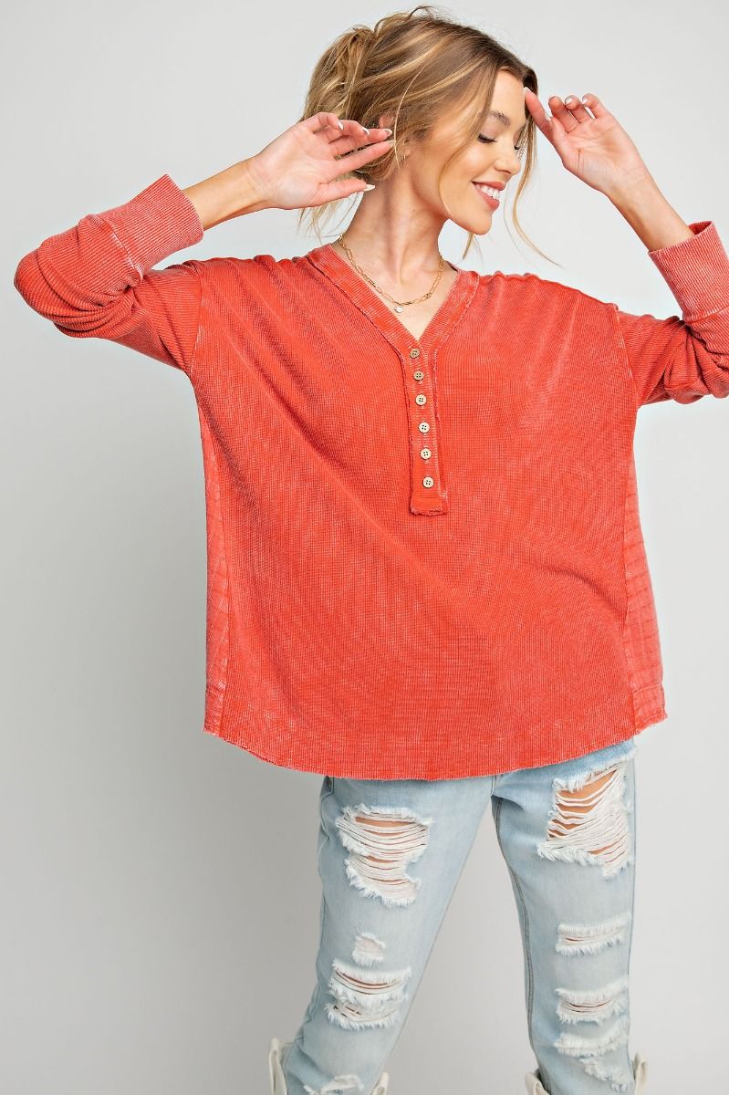 Easel Mineral Washed Thermal Top