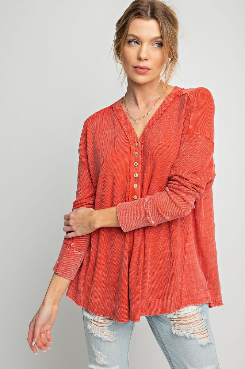 Easel Mineral Washed Thermal Top